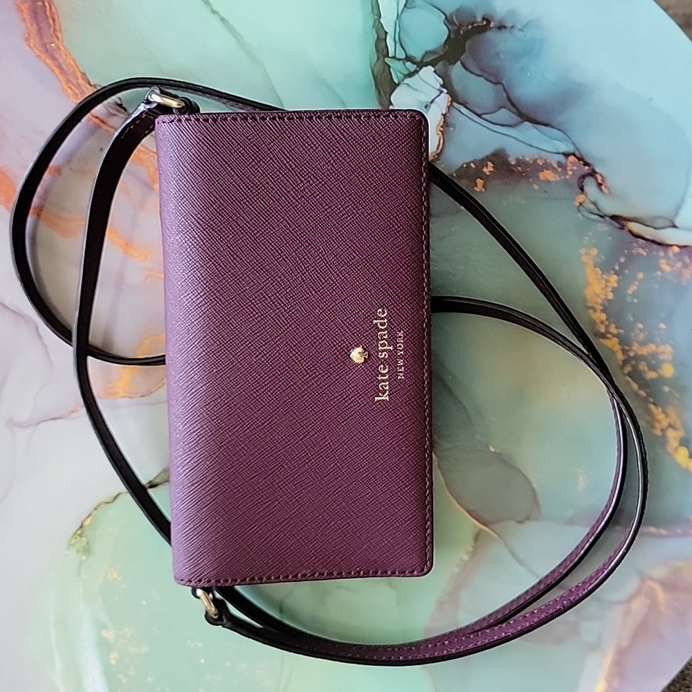 Kate spade New York iPhone 7 Mini Crossbody Wallet in Plum